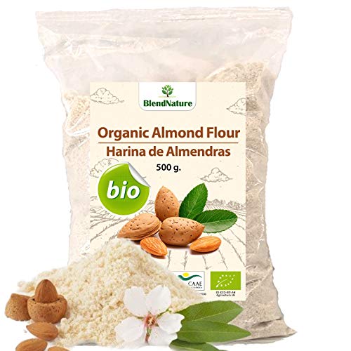 Harina de Almedras Ecologica 500g - Ideal para Reposteria Macarons y Keto – Sin Gluten – BIO 100 % Certificada – Natural de Origen Nacional – Molida