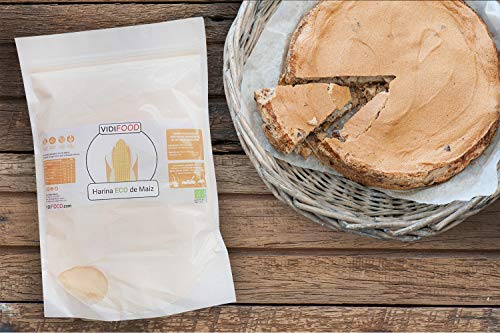 Harina de Maíz Orgánica - 2kg - Maíz Ecológico sin Gluten - Alternativa deliciosa y nutritiva a la harina de trigo