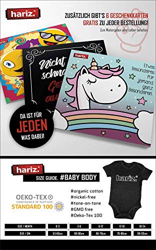 Hariz - Body de manga corta para bebé con cara de monstruo grande, incluye tarjeta de regalo Royal Königs azul 0 – 3 meses