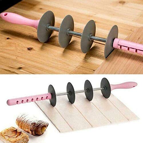 HENGYUANY Rebanadora de Pan multifunción, Rebanada de Cuchillo de Croissant en Forma de Masa de hojaldre, Juegos de Herramientas de Cocina para Hornear