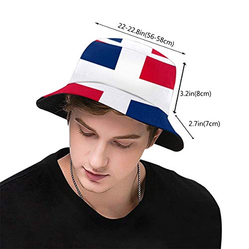 Henry Anthony Fisher Hat Women and Men, Bandera de la República Dominicana en tamaño Correcto, Proporciones y Colores Bucket Hat One Szie Boonie Cap