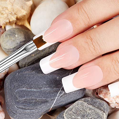 Herramienta Cortador de Gel Acrílico de Línea Sonrisa Francesa de Uñas Modelo Cortador Recortadora de Borde Manicura en Forma de C de Acero Inoxidable con 1 Cepillo de Uña de Frances para Arte de Uña