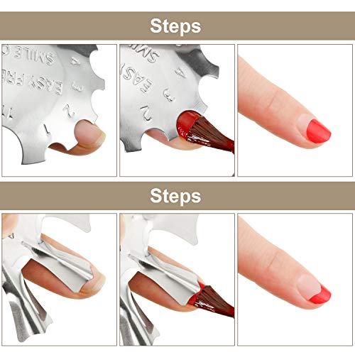 Herramienta Cortador de Gel Acrílico de Línea Sonrisa Francesa de Uñas Modelo Cortador Recortadora de Borde Manicura en Forma de C de Acero Inoxidable con 1 Cepillo de Uña de Frances para Arte de Uña