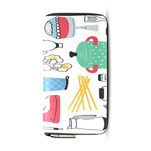 Herramienta de cocina de cocina Pasaporte largo Bolsos de embrague Monedero con cremallera Bolso Bolso organizador de dinero Titular tarjeta de crédito para dama Mujer Chica Hombre Regalo de viaje