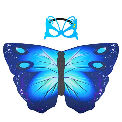 Hifot Dreamy Dance Butterfly Chal de mariposa, alas de mariposa, disfraz con máscara de fieltro