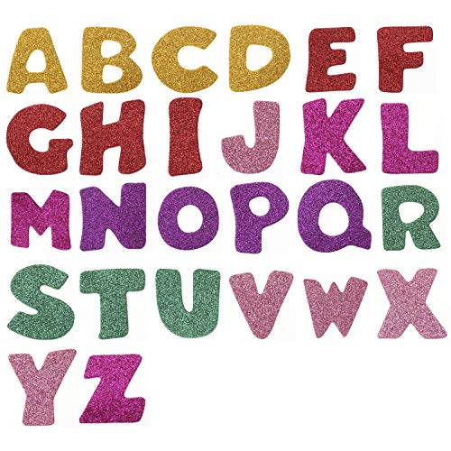 Hifot Pegatinas Glitter Foam Opciones y Colores autoadhesivos de Diferentes Opciones Etiquetas Adhesivas de Espuma Artesanal para niños Arts 5 Sets - Letras y Numeros