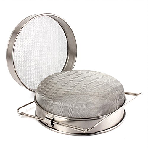 Hinmay Filtro portátil Doble de Miel, Filtro de Acero Inoxidable para la cría de Abejas, para harina y Miel.
