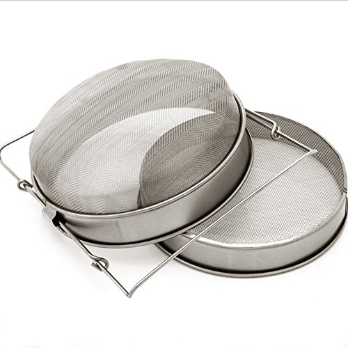 Hinmay Filtro portátil Doble de Miel, Filtro de Acero Inoxidable para la cría de Abejas, para harina y Miel.