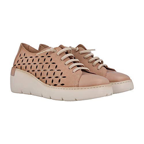HISPANITAS HV98934 - Deportivo Cord. Piel Nude para Mujer Color: Turron Talla: 40 EU