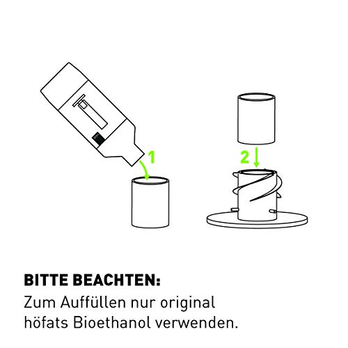 höfats – Lata de bioetanol 120 de acero inoxidable sin gel combustible – Accesorio para Spin 120