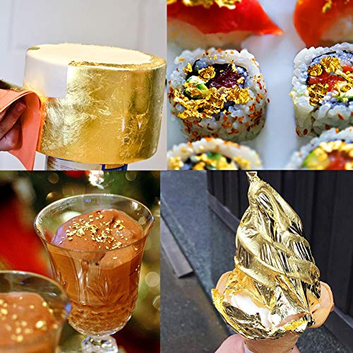 Hoja de oro 30 decoración de chocolate pastel de lámina de oro de imitación, pan pastelería cocina, maquillaje salud y spa, bronceado decoración de postres, proyecto de arte DIY