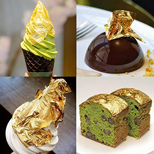 Hoja de oro 30 decoración de chocolate pastel de lámina de oro de imitación, pan pastelería cocina, maquillaje salud y spa, bronceado decoración de postres, proyecto de arte DIY