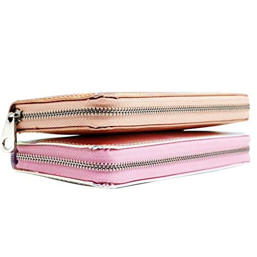 Hologram - Monedero para Mujer con hombraje Largo holográfico de Damas, Bolso para niña con Monedero portatarjetas ID Titulares Mujer Laser Silver Blue Talla única