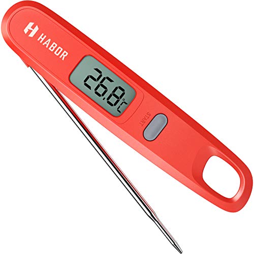 Homasy Termómetro de Cocina, 5S Lectura Instantánea, 4.8" Sonda Larga Plegable, Digital Termometro para Carne Alimentos BBQ Leche Aceite de Vino Agua Comida