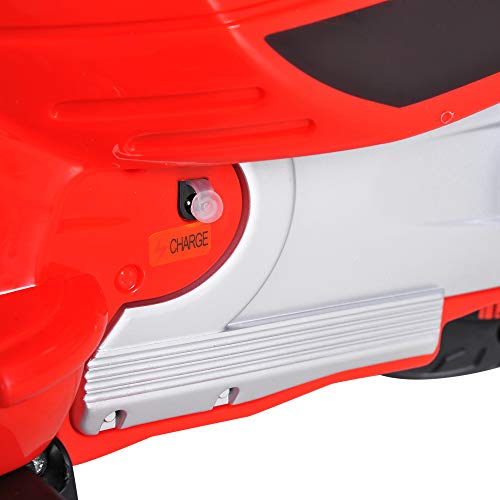 HOMCOM Moto Eléctrica Infantil Coche Triciclo Vespa Scooter Eléctrico a Batería con Luz MP3 USB Bocina para Niños Más de 3 Años Carga 25kg