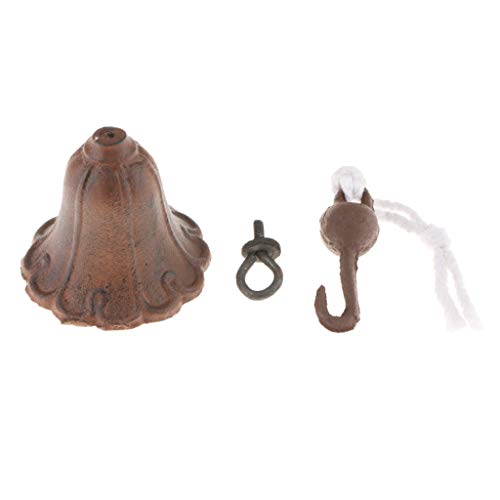 HomeDecTime Campana De Puerta De Hierro Fundido Vintage Timbre Montado En La Pared Decoración De Jardín para El Hogar Al Aire Libre - 140x75x135mm
