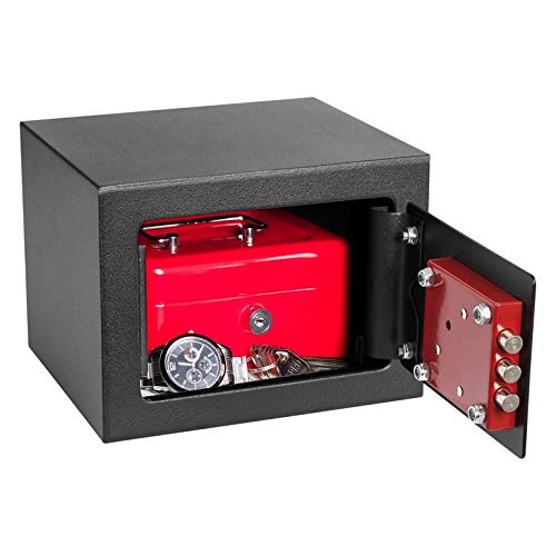 HomeSafe HV15K Caja fuerte con Cerradura de Calidad 15x20x17cm (HxWxD), Negro Satén de Carbón