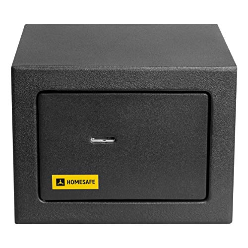 HomeSafe HV15K Caja fuerte con Cerradura de Calidad 15x20x17cm (HxWxD), Negro Satén de Carbón