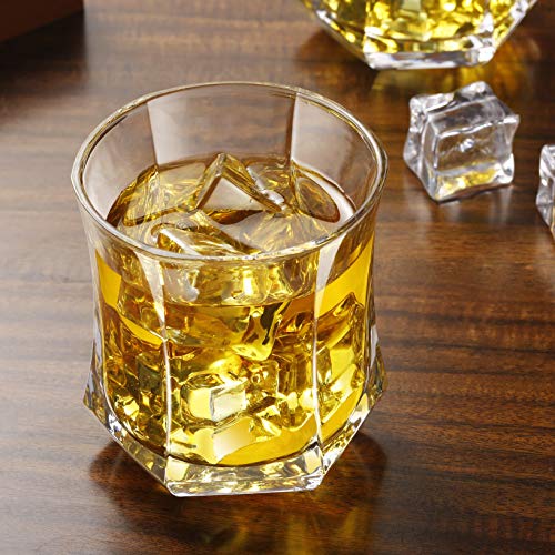Homii Vasos de Whisky, Juego de Vasos, Vasos de Agua, Vaso de Vidrio Transparente sin Plomo, Accesorios de Vino para Whisky, Cócteles, Jugo, Juego de 2 Vasos, 300ml/12oz