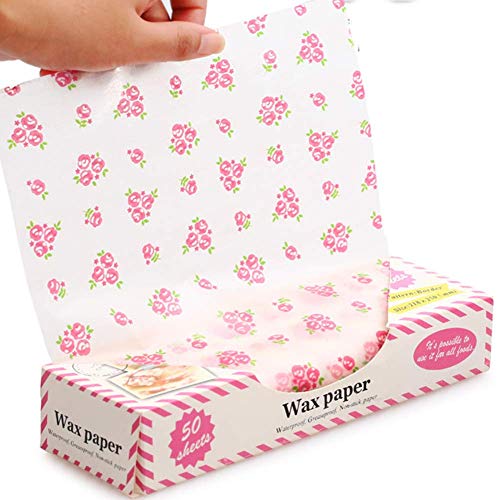 HONGY Comida Papel de Envolver, 100pcs Impermeable Al Aceite Cera Papel, Deli Hojas de Papel Sandwich Envolvente Papel, Tarta de Queso Envoltorios a Cuadros Forro Papel,Anti-adherente - 4, Free Size