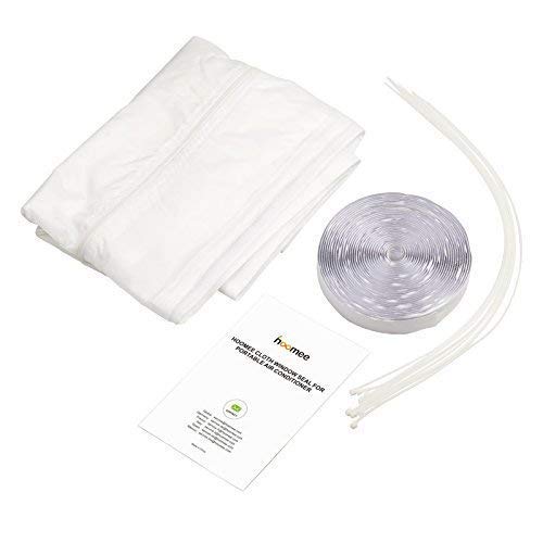 HOOMEE 560cm Cubierta Aislante de Tela para Ventanas para Aparatos De Aire Acondicionado Portátiles y Secadoras. Fácil Instalación con Cremallera y Cinta Adhesiva. Evita Aire Caliente