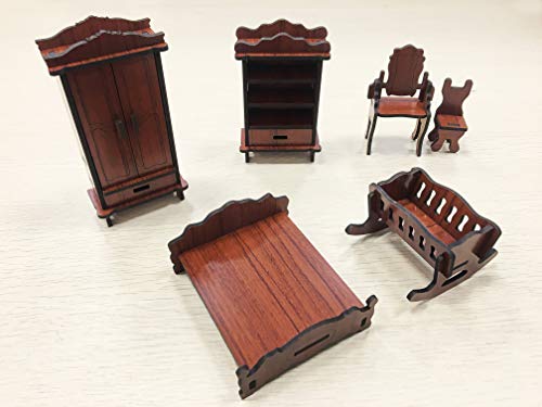 HorBous Muebles de Madera para Casa de Muñecas 23 Piezas Puzzle de Madera 3D para Niños