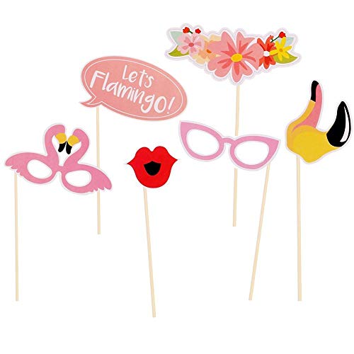 HOWAF 21pcs Hawaiana Photo Booth Props Hawaiano photocall Accesorios Decoracion para Playa Fiesta en la Piscina de Verano Decoración de Bodas cumpleaños