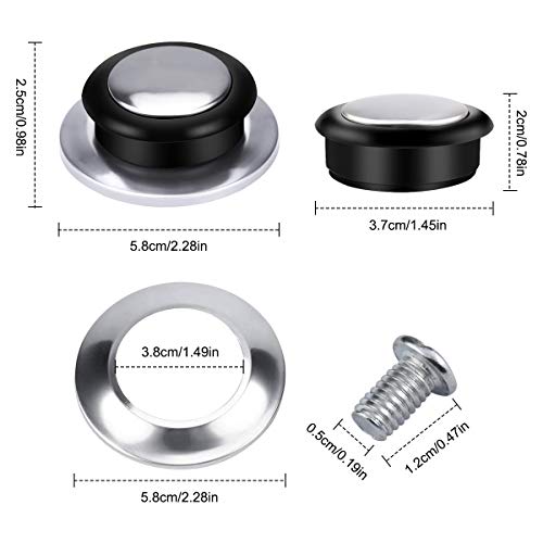 HQdeal Juego de 6 Perillas de Repuesto para Tapa de Sartén, Perillas para Tapa de Cacerola, Mango de Perilla para Tapas de Ollas y Salsas