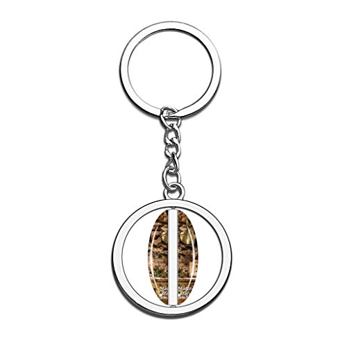 Hqiyaols Keychain Italia Matera Cristal Girar Acero Inoxidable Llavero Viajes Ciudad Recuerdo Llavero