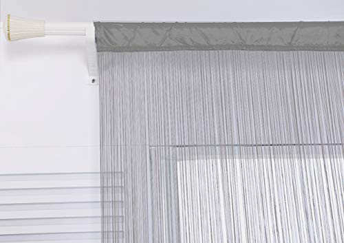 HSYLYM cortina espagueti para Puerta,divisor de habitación,decoración del hogar,poliéster,Gris,90x200cm