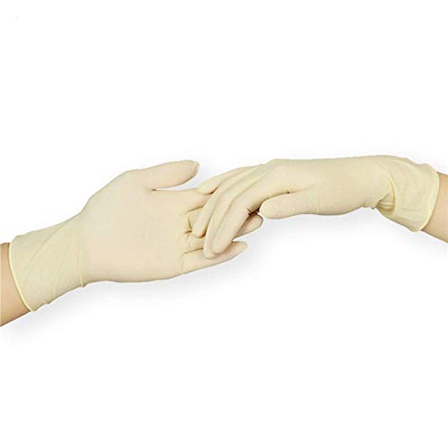 HUBINGRONG Guantes de Examen de nitrilo sin Polvo Caja Grande 100 Piezas Guantes Impermeables (Color : White, Size : M)