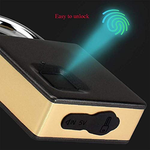 Huella Digital Candado Impermeable Especial 304 Acero Inoxidable Cerradura Viga AlmacéN Puerta De JardíN Puerta De Hierro Cerradura Antirrobo ContraseñA Bloqueo