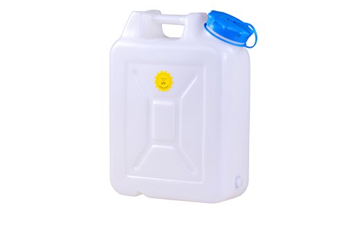 Hünersdorff Bidón de cuello ancho 22 L, PEAD natural, con protección UV
