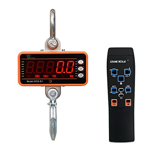 Hyindoor Báscula con Gancho 500kg Balanza Digital Bascula Grua Industrial con Pantalla LED y Telemando