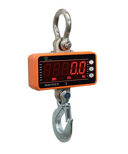 Hyindoor Báscula con Gancho 500kg Balanza Digital Bascula Grua Industrial con Pantalla LED y Telemando