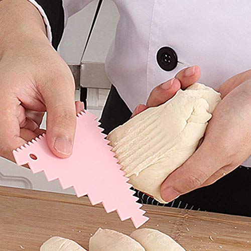 HZWLF Herramienta para Hornear, espátulas de Masa Cuchillos faciales para el hogar Crema raspadora de plástico Panel de Corte de harina de Cocina Juego de 3 Piezas