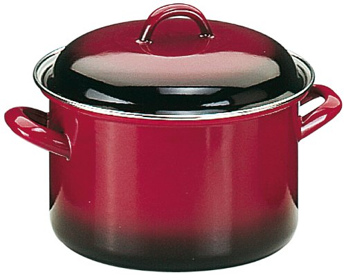 IBILI 930224 - Olla bombada con tapa Volcán 24 cm de acero esmaltado vitrificado