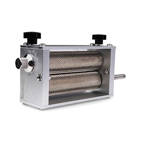 iBrewing - Molino de grano de malta de acero inoxidable de 2 rodillos