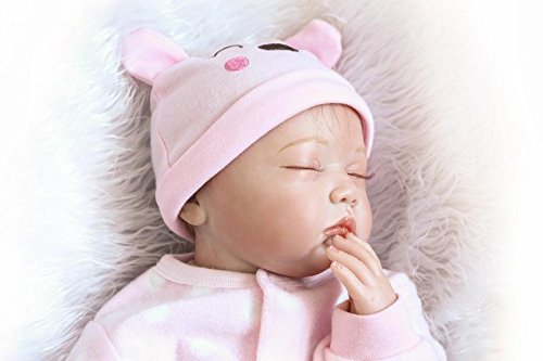 iCradle Muñecas 22 Pulgadas Realista Reborn Baby Dolls Ojos Cerrados Durmiendo Bebé Niña Silicona Suave Vinilo simulación Bebe Dolls Niño Juguete Regalos