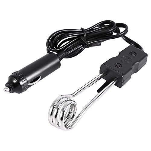 iFCOW Calentador de agua de inmersión, mini calentador de agua hervida portátil eléctrico para coche, viaje, camping, picnic (12 V)