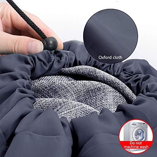 IHOMAGIC Set de 2 Bolsa de Colada con Cuerda Nilón Cesto para Ropa Sucia Plegable para Baño con Organizador Lavandería para Cocina Dormitorio Hotel de Viaje Gran Capacidad 120L 61x92cm, Gris Sonrisa