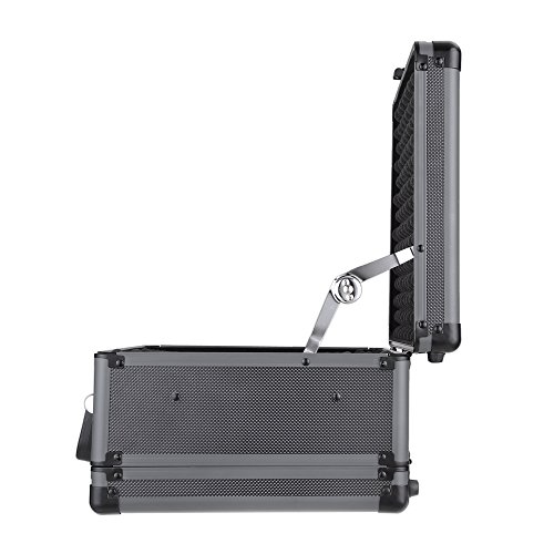 IKAYAA AB1001 - Maletín de Pistola de Doble Capa,Caja Organizador de Aluminio,2 Cerraduras (31.8x25.4x16.5cm)