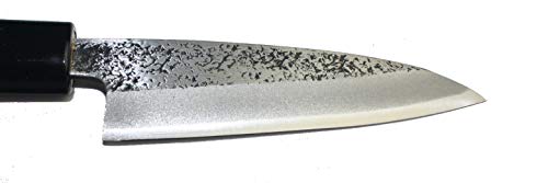 Ikeuti Cuchillo de Cocina Japones Artesanal Tsutsumi Hoja martillada 10.5cm- Cuchillos de Cocina Profesionales - Forjado a Mano
