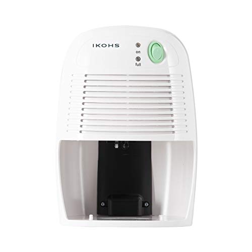 IKOHS DRYZONE - Deshumidificador de Aire Electrico, Mini Deshumidificador 500ml Portátil y Silencioso, Apagado automático, Purifica Aire y Evitar Bactéria y Humedad, Compacto y Ligero (Blanco,500ml)