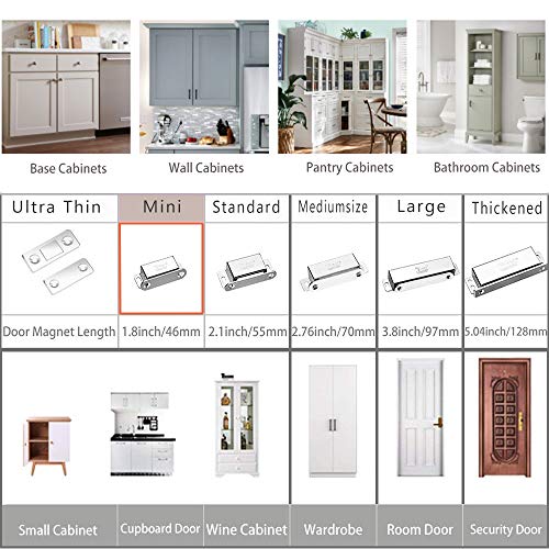Iman Puerta Fuerte Jiayi 6 Pcs 6KG Tarea Pesada Cierre Magnetico Puerta Pestillo Puerta Corredera Iman Armario Magnético Pestillo de Cocina Mueble Cierre Cajones Alacena Clausura Cerradura Magnetica
