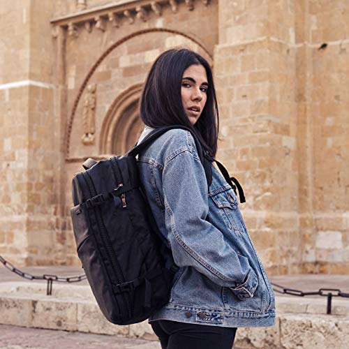 Inateck 30L Mochila de Viaje de Negocios de 15.6 Pulgadas para excursión del Fin de Semana, Bolsa de Mano Carry on Backpack aprobada por Vuelo, Negro