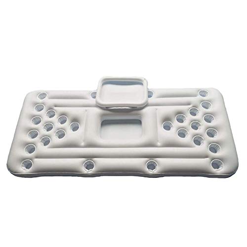 Inflable Cerveza Pong Mesa para Piscina con Enfriador, Piscina Cerveza Pong Hielo Cubo Cerveza Pong Piscina Flotador Salón Balsa para Adultos Fiesta - Blanco, Free Size