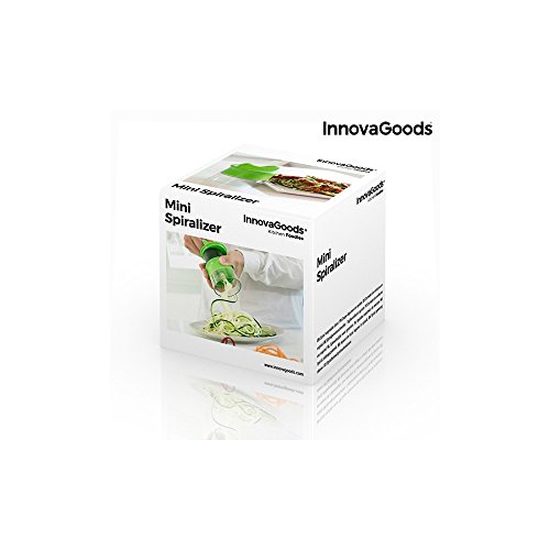 InnovaGoods Spiralicer Cortador de Verduras en Espiral Mini, ABS, Verde, 8x8x9 cm