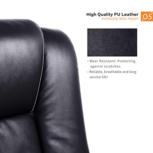 IntimaTe WM Heart Silla Oficina, Ergonómica Silla con Alto Respaldo, Silla Computadora Ajustable, Giratoria Silla 360 Grados, PU Negro (Negro)