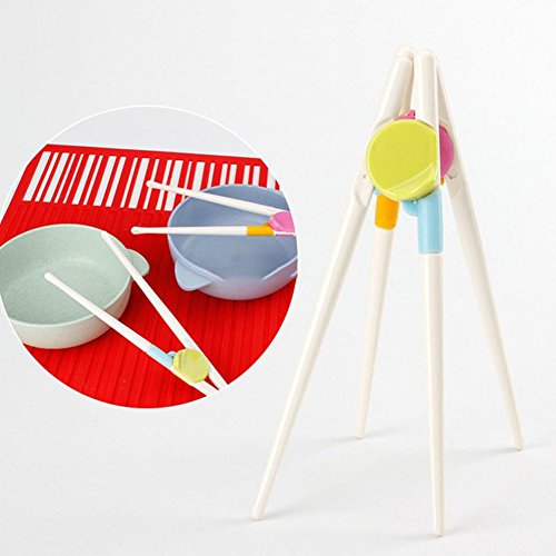Isuper Palillos de entrenamiento para niños Formación palillos Palillos de entrenamiento fáciles de usar para niños y adultos(color aleatorio)